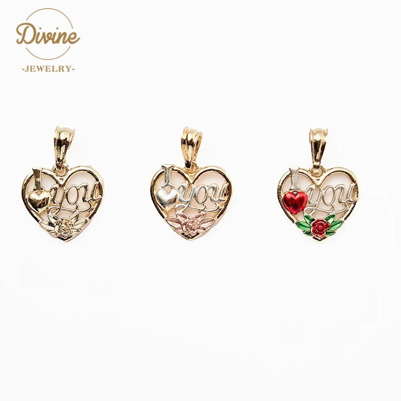 

Factory customization necklace pendant 18k rose gold plated Heart shaped flower pendant