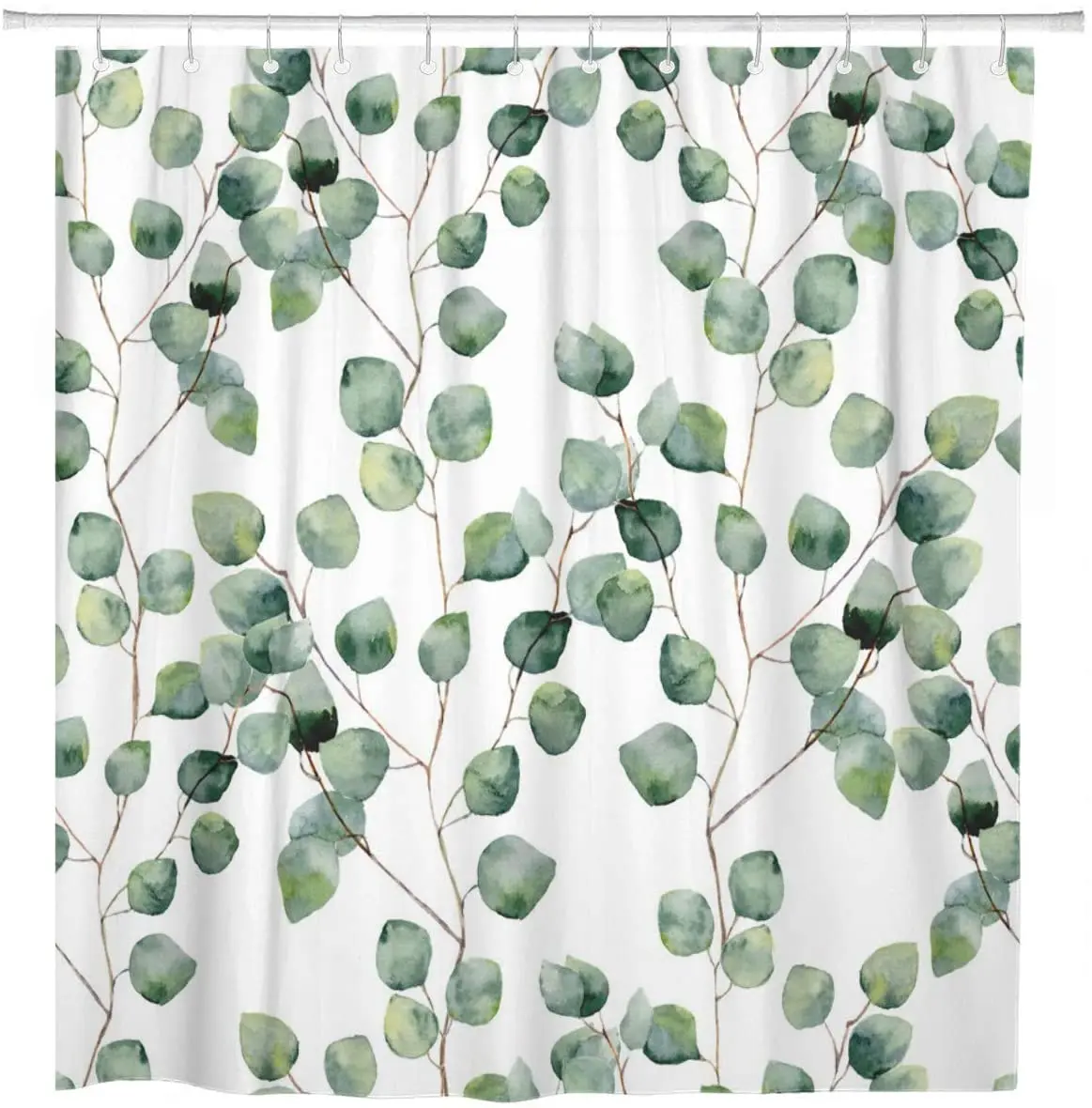 

Free shipping 2021 new green leaf shower curtains set for bathroom, Printed