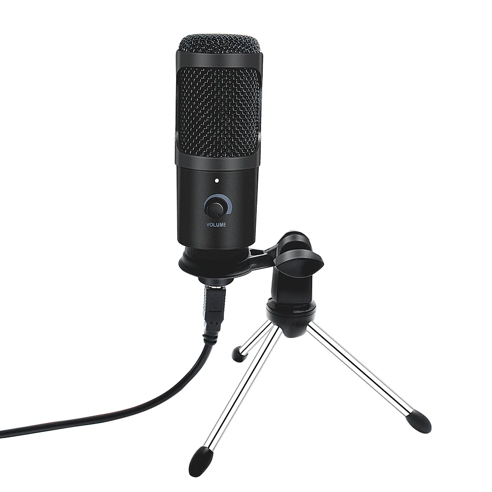 

Metal USB Microphone Condenser Recording Microphone Wired Mic with Stand for Computer Laptop PC Karaoke Studio Recording
