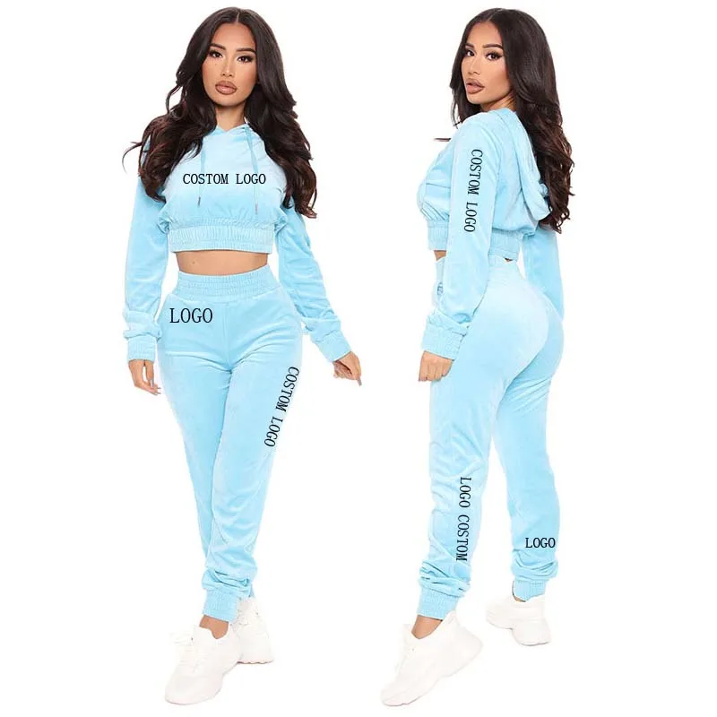 

Free Ship New Arrival Soft Touch Clothing Korean Velvet Women Hoodie And Pants, Customized color