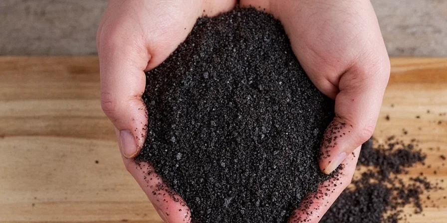 Hawaiian Black Lava Salt on Wooden Spoon