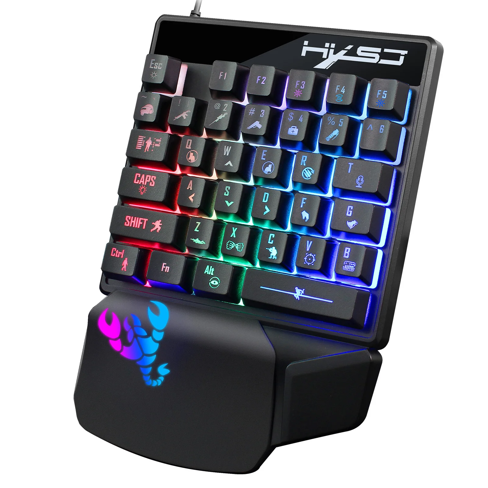 

v400 35 keys one hand keyboard with RGB light