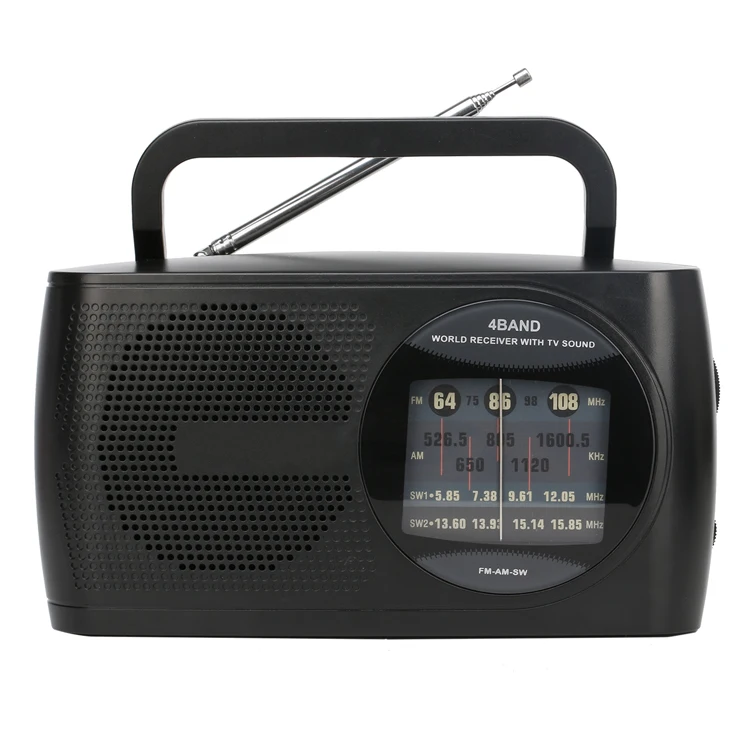 

2020 Hot Sales Classic AM FM SW 4 Band Radios Receiver with Handle for Home Use, Black