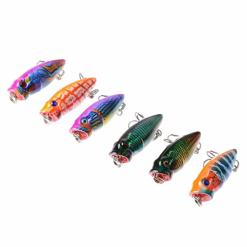 

1Pcs 3.5cm/2.7g Popper Sea Fishing Lures Baits Wobblers Crankbaits 3D Painting Hard Artificial Pesca Isca For Fishing Gear