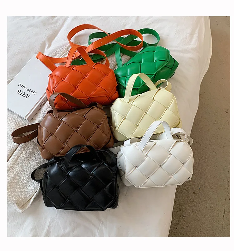 

High Quality Bags For Girls New Design Small Weave Handbag Tape Shoulder Tote Hand Bags Luxury Crossbody Handbags For Womens
