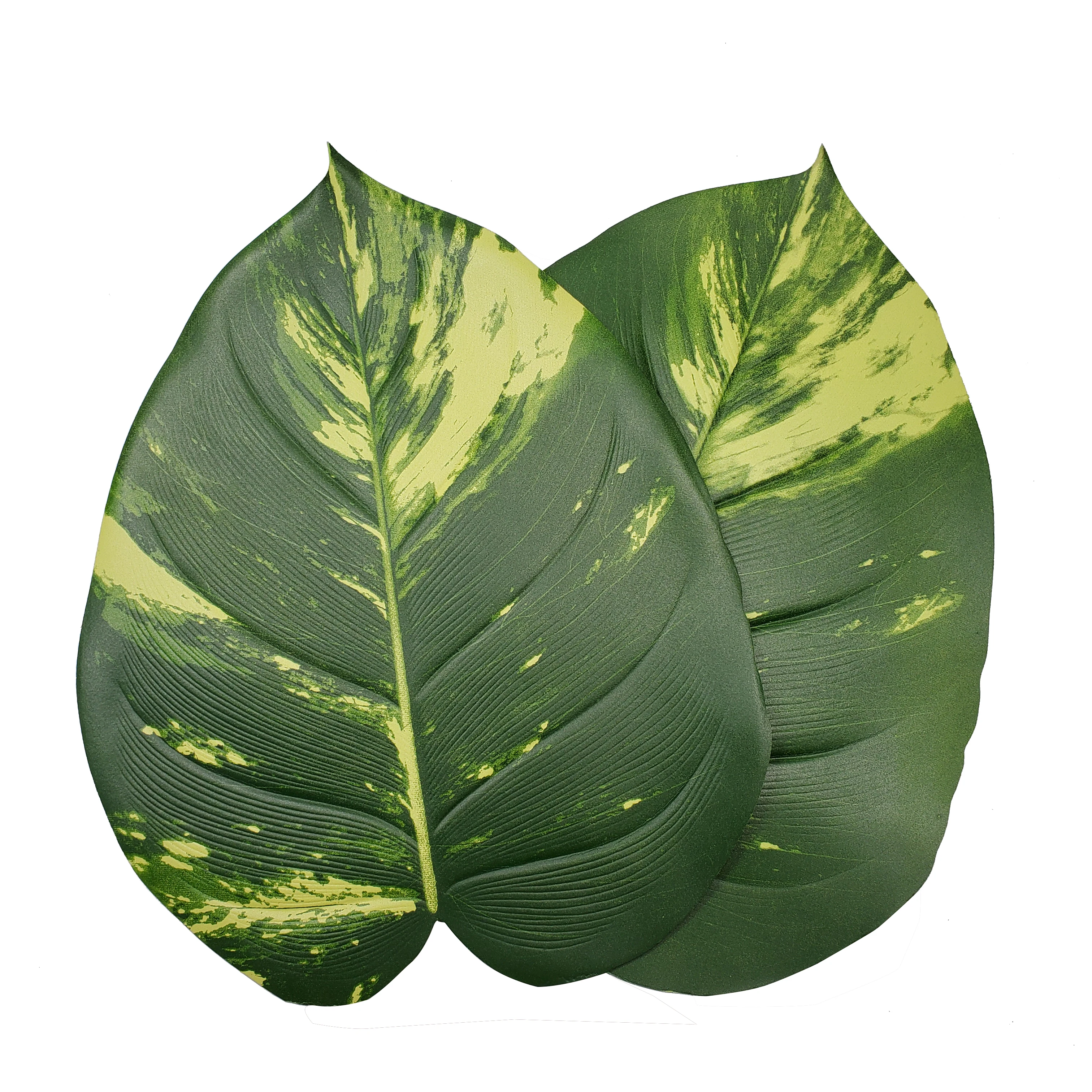 

Tabletex Fashionable and environment-friendly EVA material New tropical leaf shaped table mat leaf placemat, Green