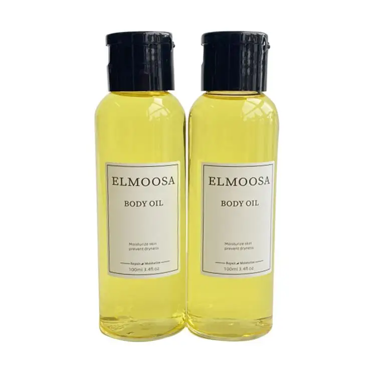 

ELMOOSA 100ml Quality Assurance 100% organic pure natural and shimmering body oil spa body lotion, Yellow shade