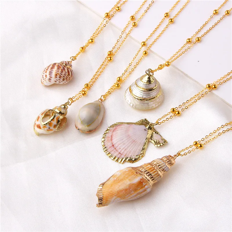 

Fashion mixed necklace gold seashell necklace cheap necklace High Quality