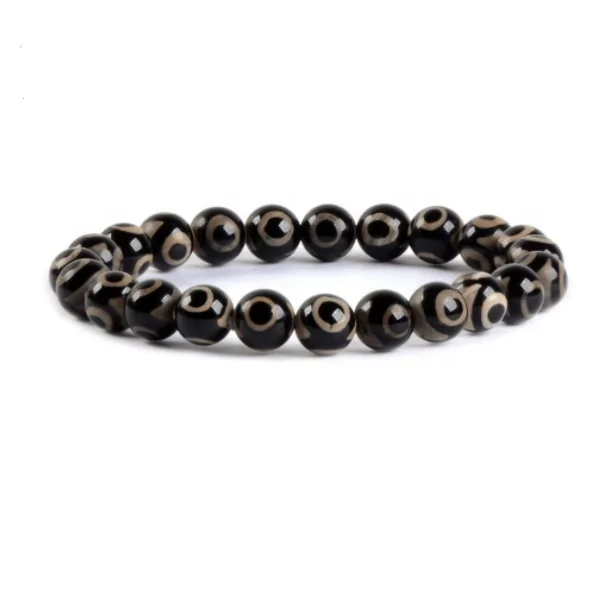 

Hot Sales Dzi Beads Tibetan Agate Bracelet, 8mm Round Beads Stretch Bracelet,Eye Bracelet Jewelry