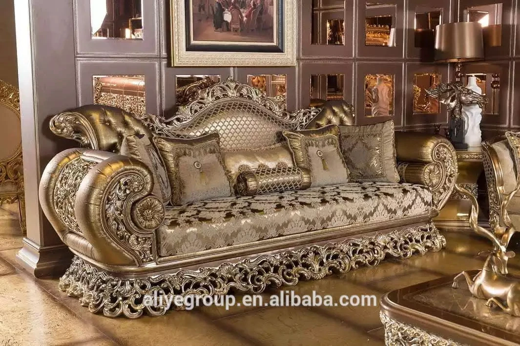 High End Royal Sofas Elegant Luxury Velvet Sofa Furniture For European