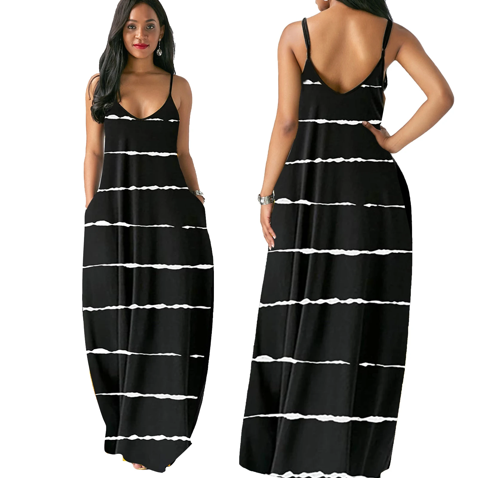 

wholesale 2021 Woman Summer Maxi Dress Casual Long Dresses Sundress