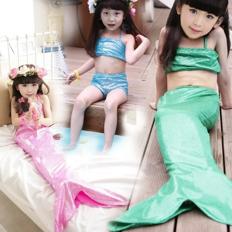 

Girls and Children Mermaid 3-piece Swimsuit