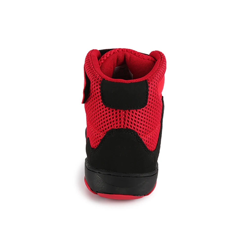 
Custom professional fashion sport leather red boxing shoes for men 