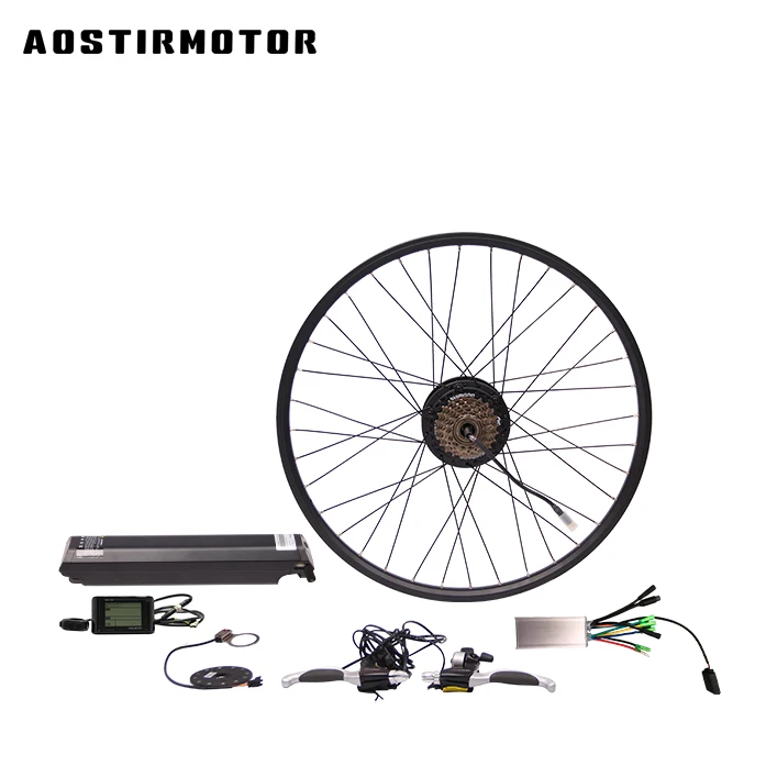 

Whole system 26 inch narrow tire 500w 36v ebike conversion kit with battery, The wheel's color can be customized
