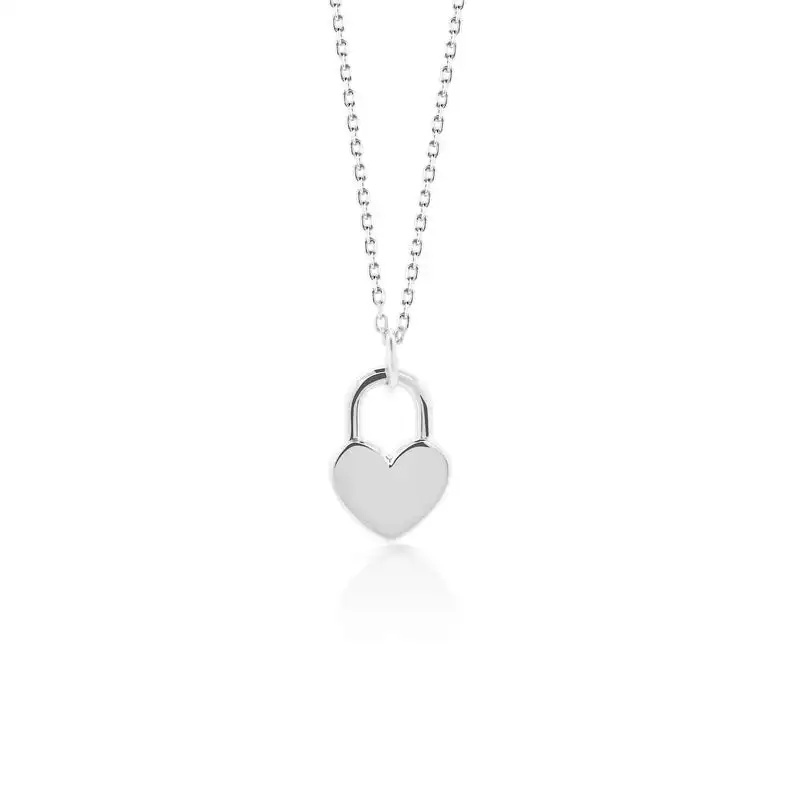 Fashion 14k Gold Plated Heart Necklace Stainless Steel Jewelry Heart Lock Necklace Dainty Love Necklace