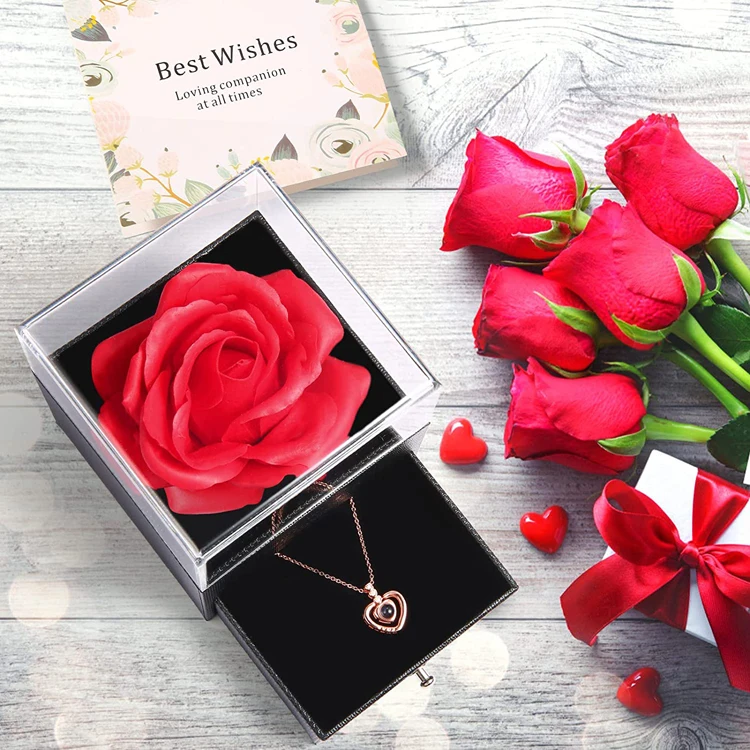 

New product ideas 2023 forever preserved rose in gift box for valentines day gift