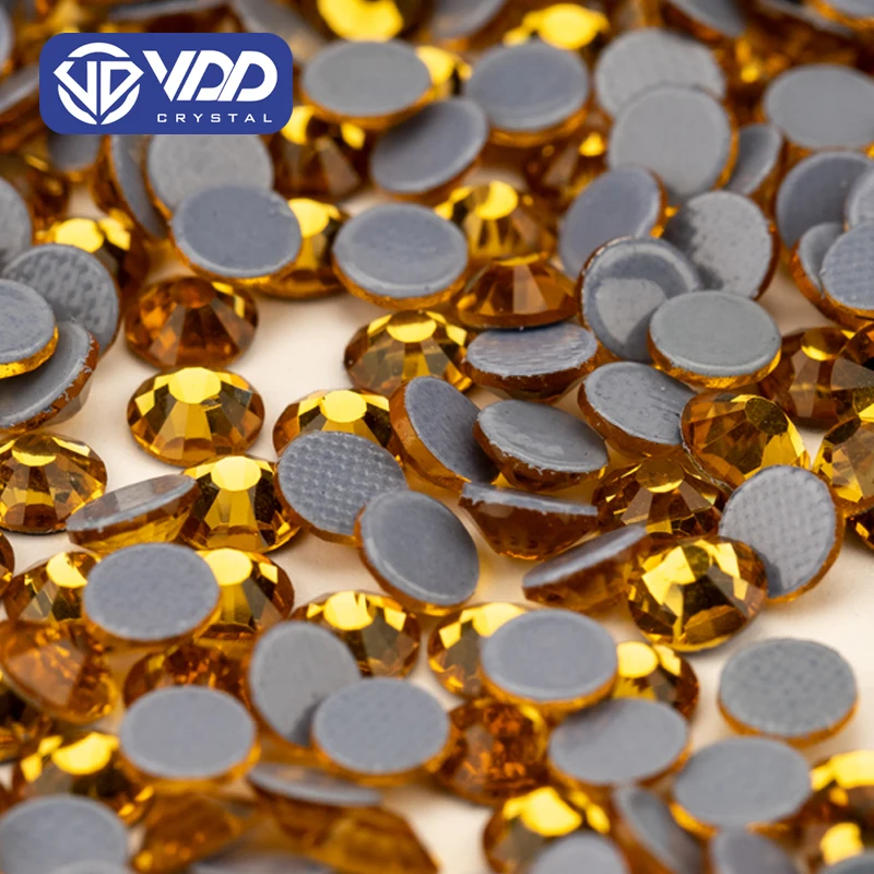 VDD 006 Topaz High Quality Hot-Fix Glass Rhinestone Crystal Flatback Strass Stones for DIY Garment Decoration Wedding Dress