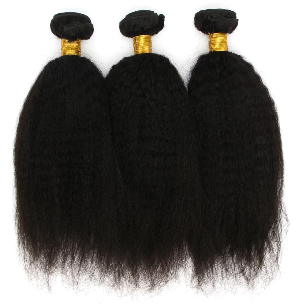 

Brazilian Cuticle Aligned Virgin Hair Bundle Yaki/Kinky Straight Human Hair Extension