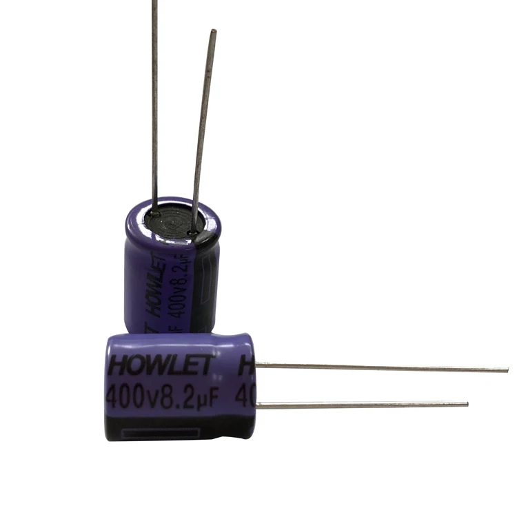 
400V 8.2uF Long load life with low esr electrolytic capacitor original manufacturer from Howlet 