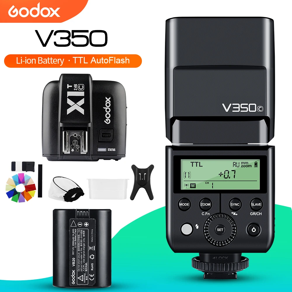 

inlighttech Godox V350C V350N V350S V350F V350O TTL HSS 1/8000s Camera Speedlite Flash with X1T for Fuji, Black