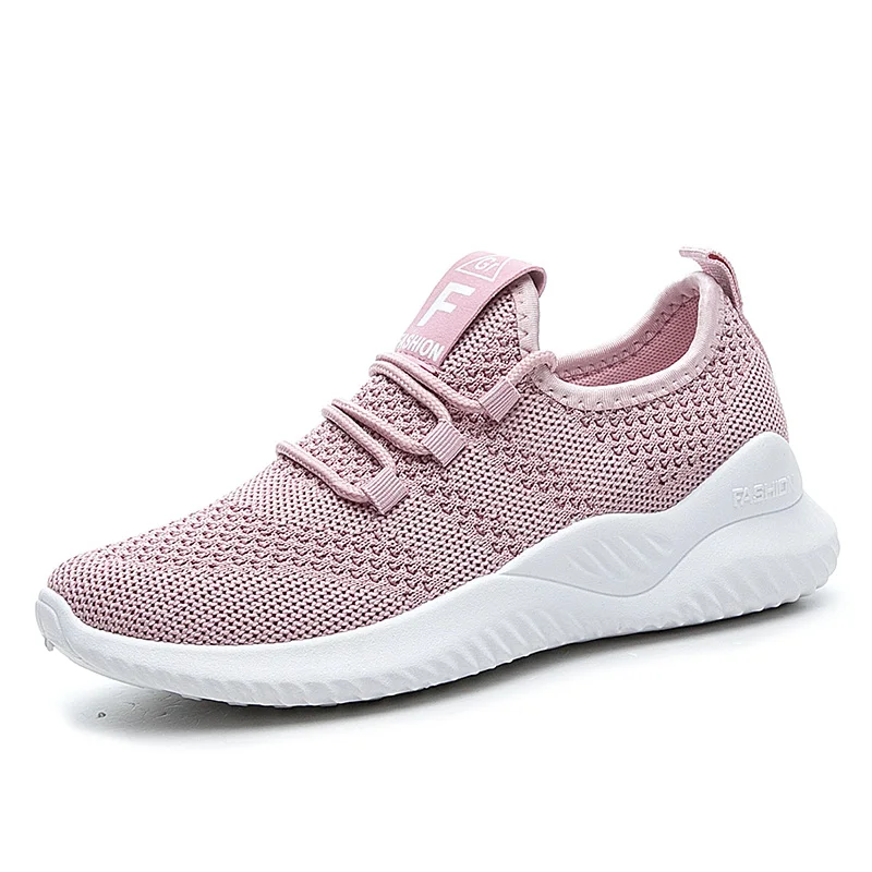 

Ziitop Seasons instagram Pink Casual Flyknit Shoes For Women Plus Size Flat Sport Running Shoes