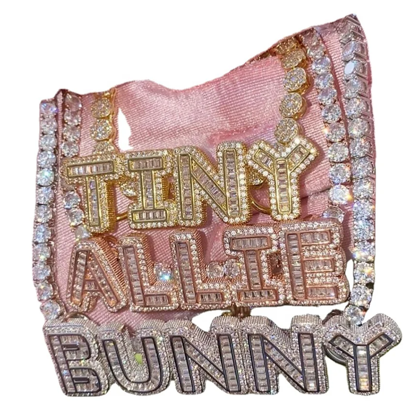 

cz tennis chain personalized letter name necklace