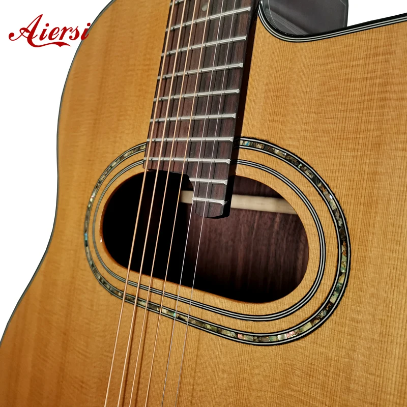 Aiersi Brand Handmade High Grade Solid Cedar Top Custom Vintage Gypsy Jazz Acoustic Guitar Professional String Instrument Custom