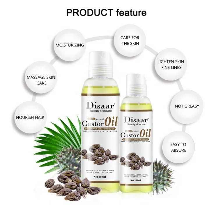 

Organic Cold-Pressed 100% Pure Castor Oil With Hexane-Free Castor Oil Healing For Dry Skin Hair Eyelashes Growth body massage