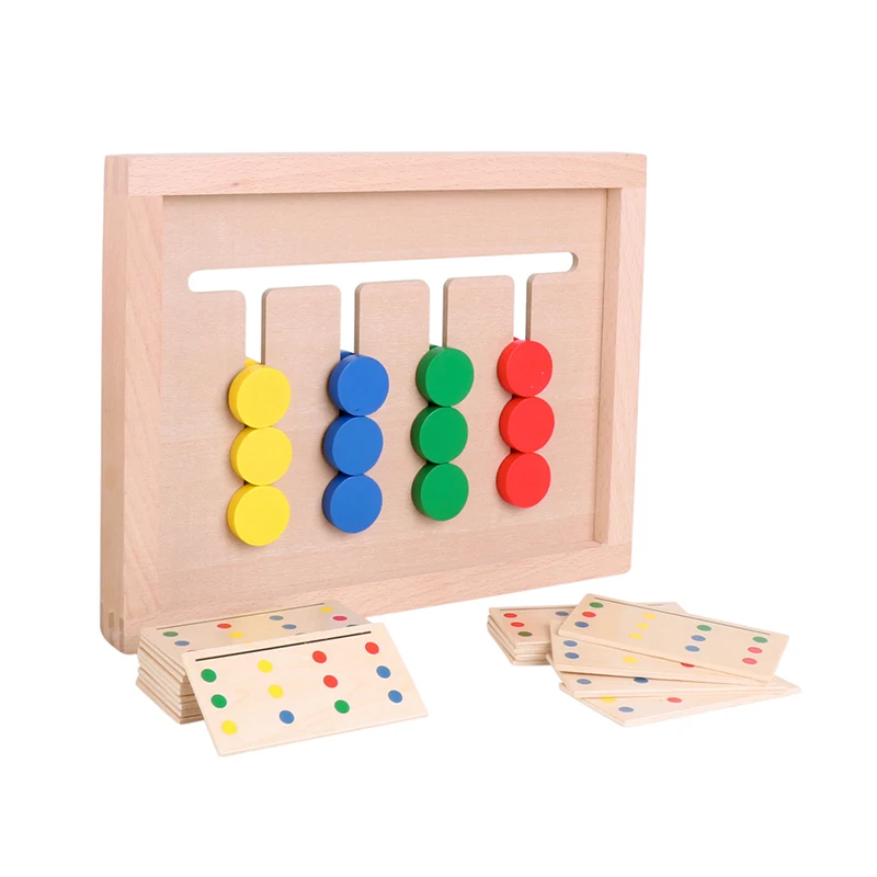 

Leaning Montessori Toys Matching Game 4 Color Math Early toddler Wooden Educational Toys