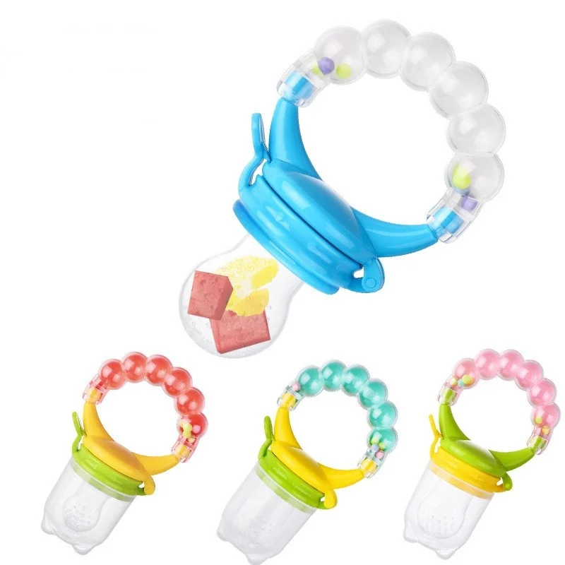 

New Design Baby Silicon Pacifier Soother Teether Fresh Vegetable Fruit Feeder Rattle Toy Silicone Pacifiers For Toddler Infant, Blue/pink/green/yellow