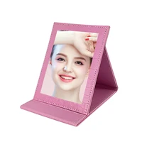 

Logo Makeup Foldable Desktop Private Label Cosmetic Mirror with Handle As Gift