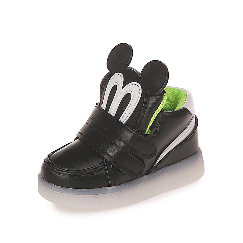 

Toddler And Children Boys Girls Light Up Casual Shoes Sneakers With Cartoon, Green, pink, black, white