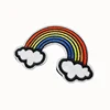 Fashion Trends Rainbow Custom Embroidery Patches Sew On / Iron On For Clothing