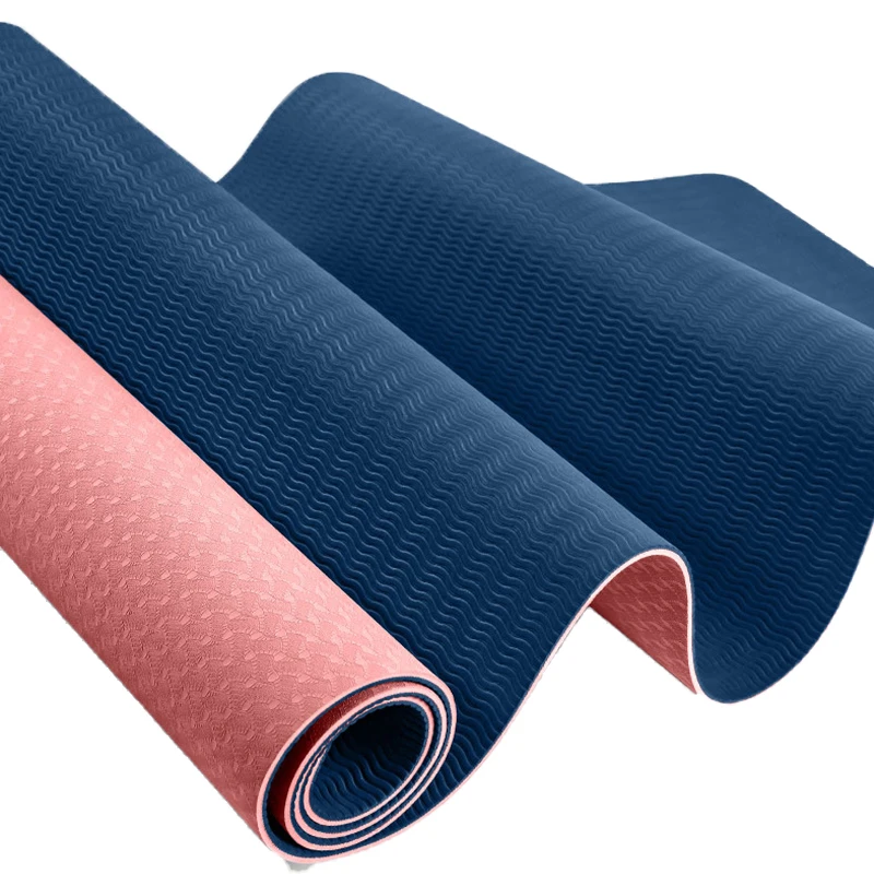 

TPE Yoga Mat Two-color Line Widened Lengthened Environmental Protection Non-slip Fitness Mat, 6 color