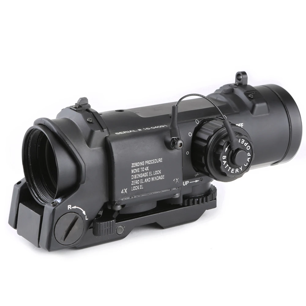 

Tactical 1x-4x Adjustable Dual Role Sight optics riflescope gun scopes for Airsoft Air Guns hunting, Black