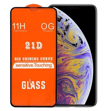 

21D full glue mobile tempered glass screen protector for IPHONE 12 MINI FOR IPHONE 12, Black