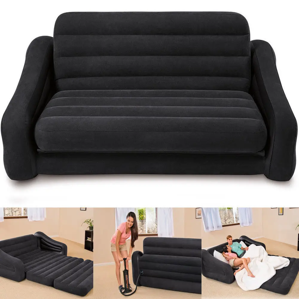Inflatable Queen Pullout Sofa Bed Inflatable Chair Sleeper Durable