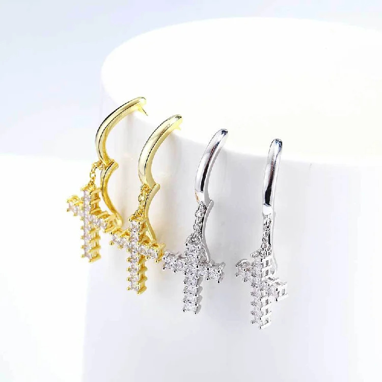 

Fashion Design Gold Plated Jewelry Women Crystal Girls Hoops Earrings