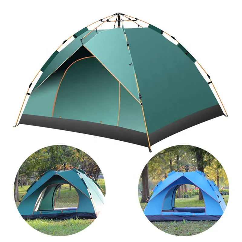 

Outdoor Tents1-2 Person Fully Automatic Tent Beach Camping Single layer Tent waterproof family Large yurt tents, Green,blue