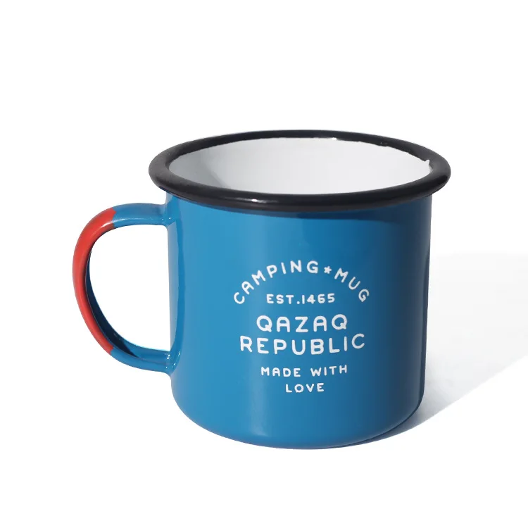 

Mikenda 350ml creative color change enamel cup gifts customized LOGO thickened color enamel mug with SS rim