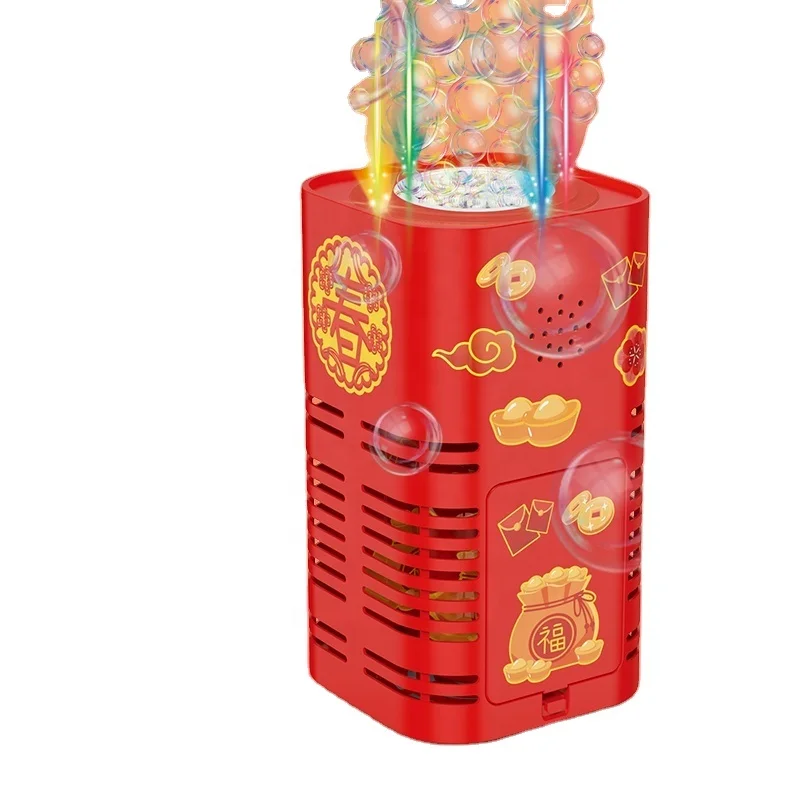 

Wedding firework bubble toy Machine Electric Light Up Bubble Machine with Firecrackers Sound new year fireworks bubble machine