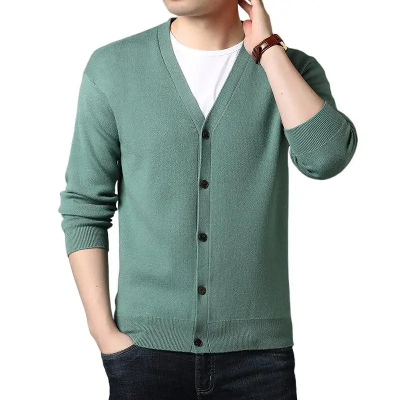 

2021 New Fashion Brand Sweater Man Cardigan Solid Color Woolen Slim Fit Jumpers Knitwear Autumn Korean Style Casual Mens Clothes, Red white black blue dark gray