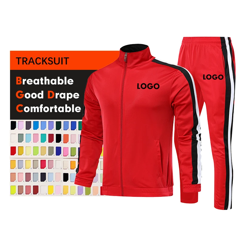 

Latest Design Lightweight Sport Running Track Suit Cheap Custom Logo Men's Long Sleeve Tracksuits