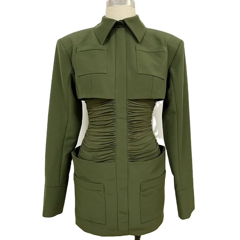 

2020 new arrivals special design turn-down collar luxury women suit dresses