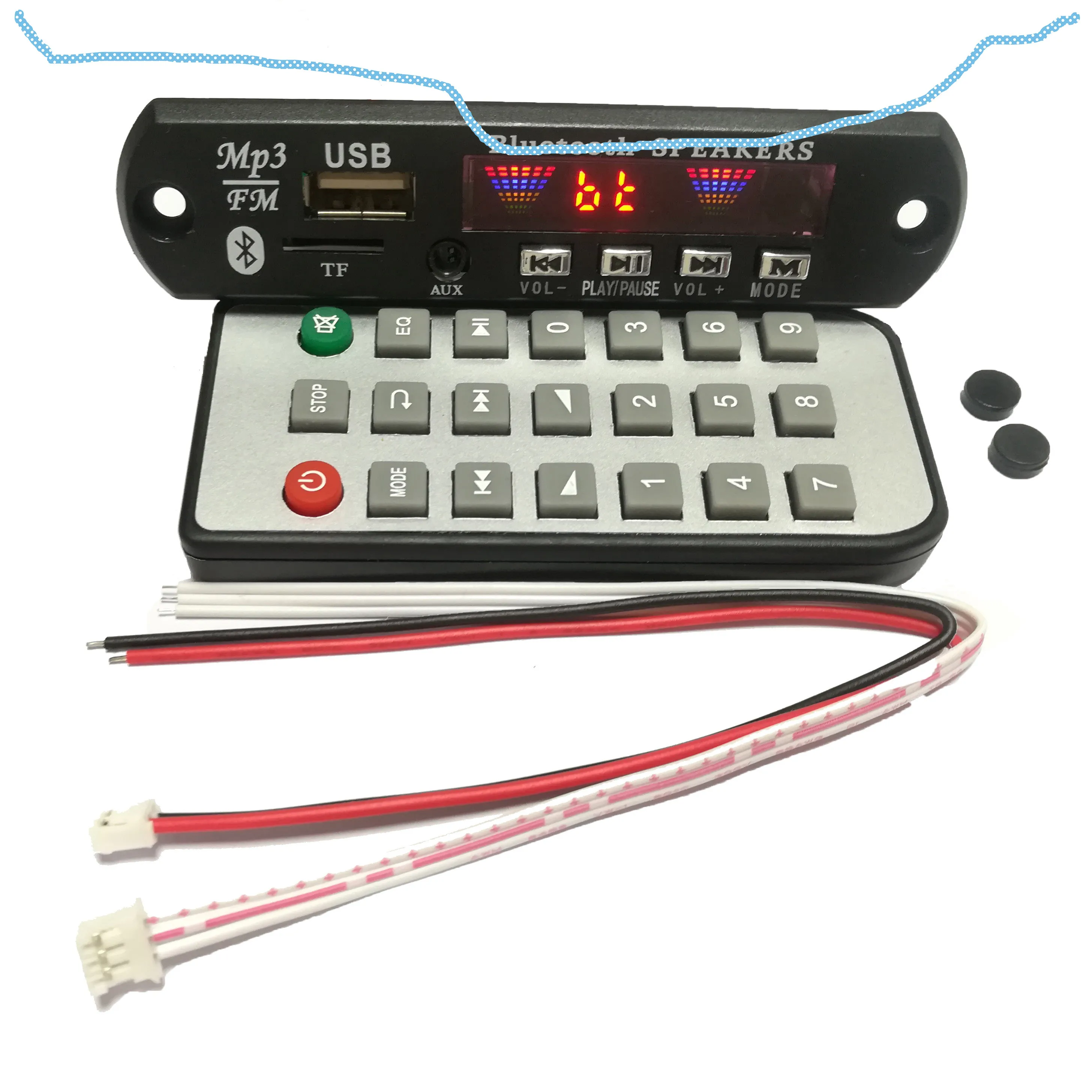 

car kit5.0BTplayer MP3Wireless BT decoder Spectrum color display decoding board Handsfree decoding board