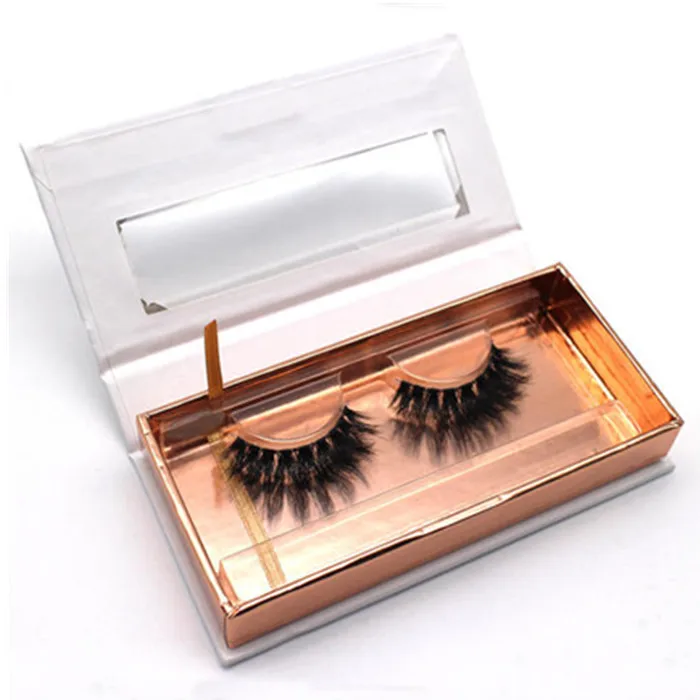 

Private Label Eye Lashes 25mm 3D Mink Fur Eyelashes With Logo Box, Black color