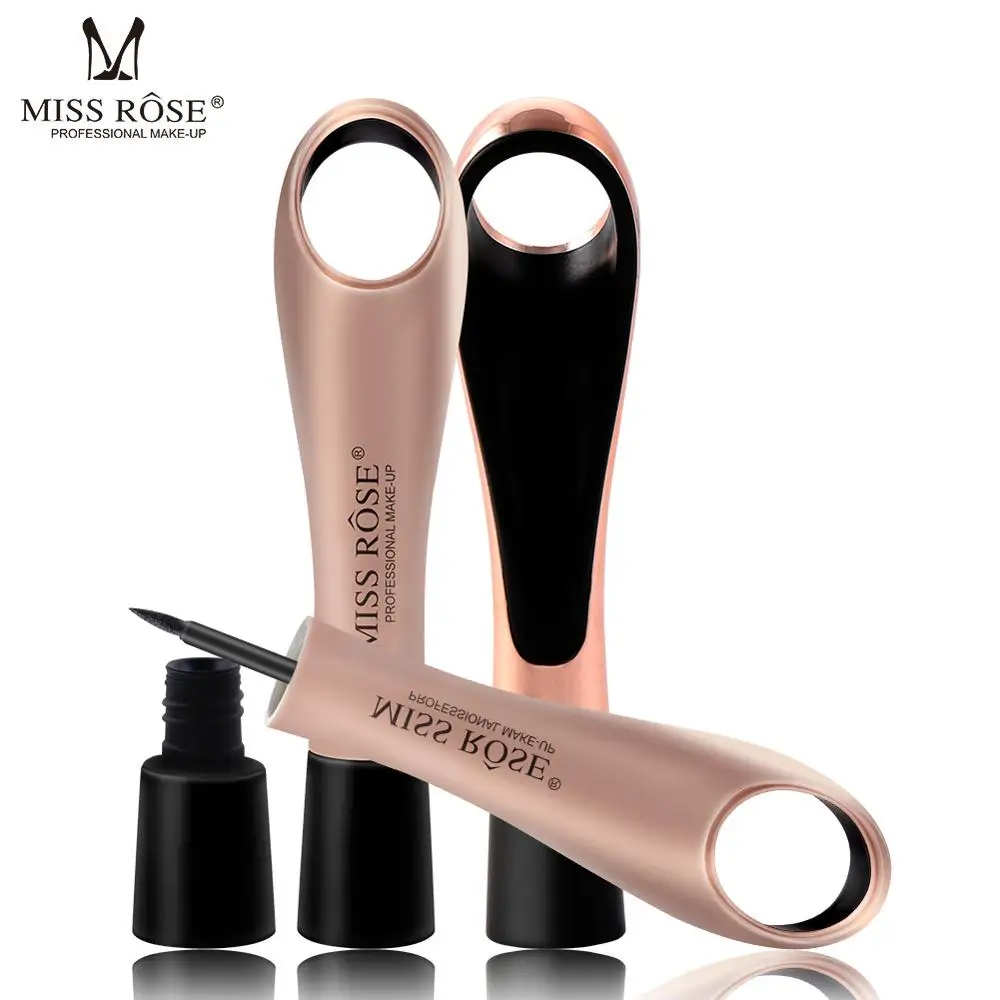 

Miss Rose 2019 Black Eye Liner Makeup Professional Cosmetics Rose Gold Lazy Ring Easy to Wear Eyeliner Pen Waterproof