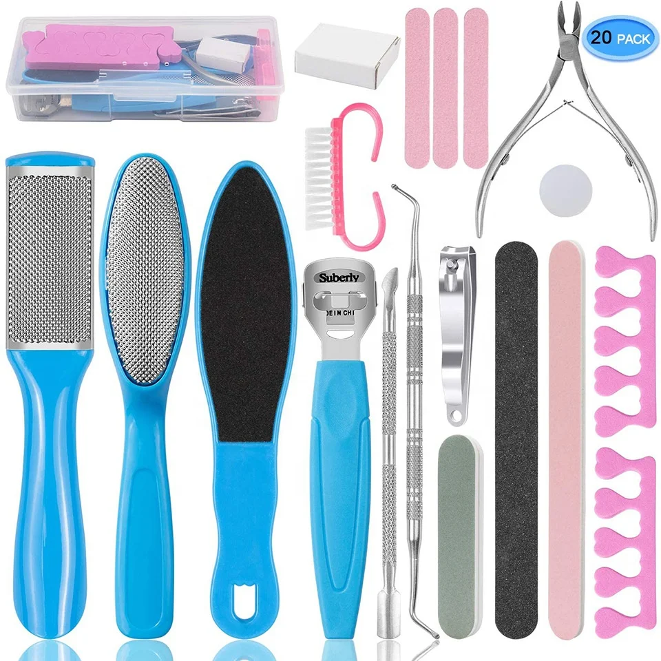 

20 in 1 Pedicure kit Dead Skin Foot File Feet care tools manicure pedicure set supplies products salon pedicure callus remover