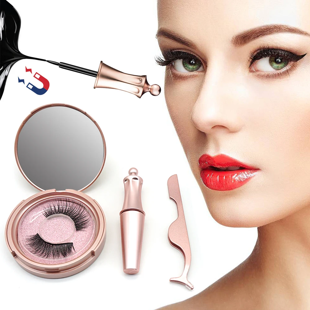 

Private Label Magnetic Eyelashes and Eyeliner With Tweezers