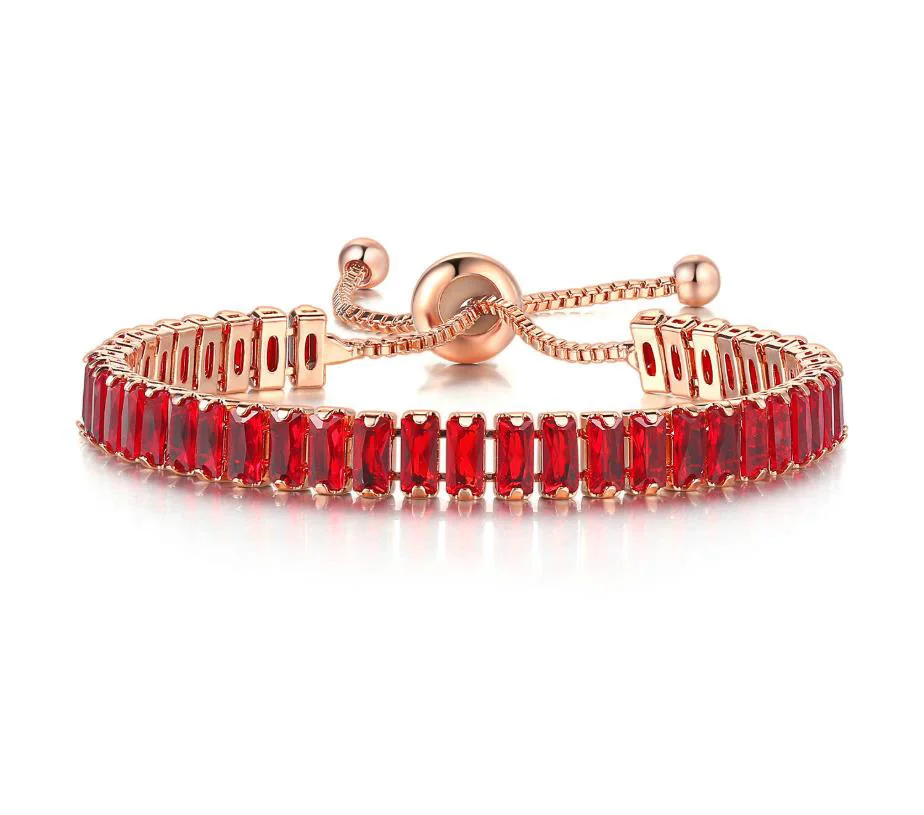 

Fashion Rectangle Zircon Bracelet Women Amazon Hot Products Adjustable Crystal Bracelet Wholesale